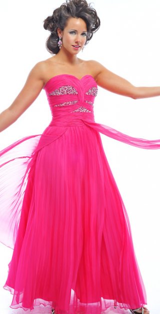 Ball Gown A Line Sequins Inner Pleated Sweetheart And Ribbons Evening Dress