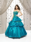 Elegant Blue taffeta strapless lace embellishment Sweetheart Floor Length Ball Gowns/ Prom / Quinceanera Dresses