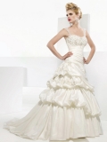 2012 designer cap sleeves style Beading applique on bust discount Wholesale New Style taffeta Princess Wedding Dress