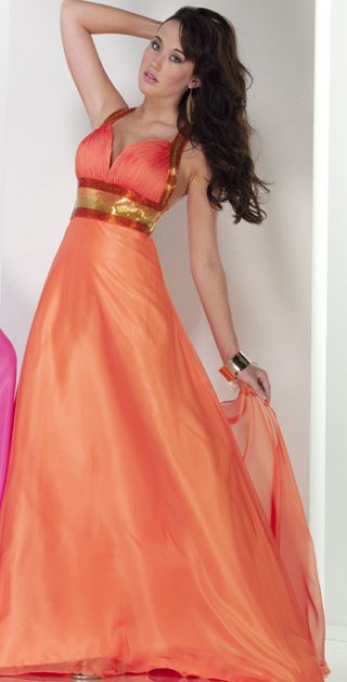 Simple Halter With Pleated Sweetheart Neckline And A Gown Evening Dress