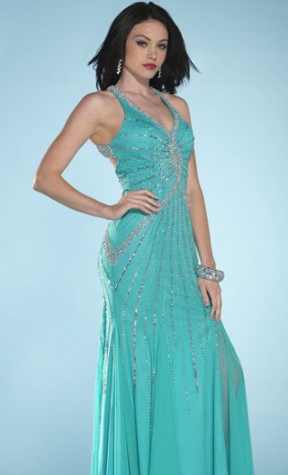 Halter Various Colors Hollow Centeral With Appliques And Beadings Floor Length Empire Evening Dress