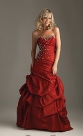 Burgundy Sweetheart Floor length Beadings Low Back Wrinkle Satin Homecoming Dress/ Prom Dress