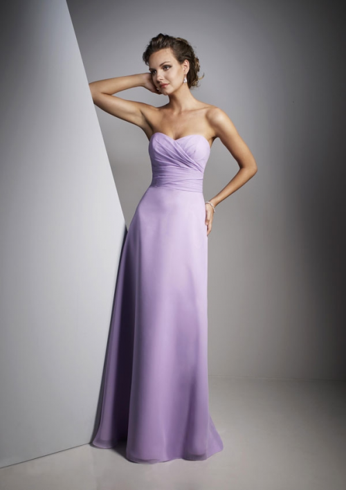 Inexpensive Unique light purple Empire waist Floor length Bridesmaid Dress Available in Spring