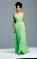 Sheath/ Column Beaded Strap V-neck Green Chiffon Design Bridesmaid Dress Available in Spring/summer