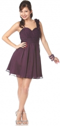 One Shoulder Chiffon Strapless A-line Short/Mini Length Cocktail Dress / Homecoming Dress/Party Dresses