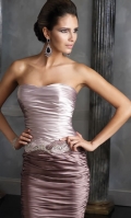 simple sweetheart Strapless pleated empire waist knee length Design Short Evening dress at a low price