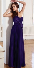 Princess Dropped Chiffon Sweetheart Strapless Side Draped Designer Evening Dress