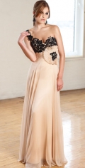 Sweetheart Neckline With One Strap Embroidery Floor Length Chiffon Designer Evening Dress