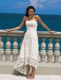 Lacing Mellifluous Strapless Applique Verge Gauze Knee Length Discount Wedding Dress