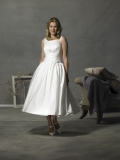 Fabulous Strap Knee Length White Puffed Discount Design Wedding Dress