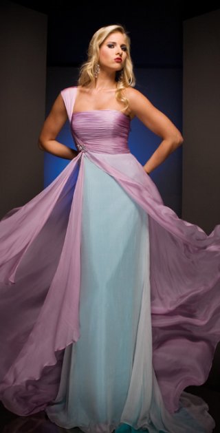 A line Chiffon One Strap Flat Elegant Attractive Summer Evening Dress