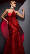 Unique A Line Flat neckline With Ruched And Folded Decorations Evening Dress