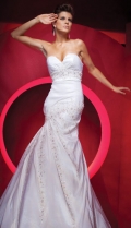 Style Sweetheart Beads Mermaid Pure White Elegant Evening Dress