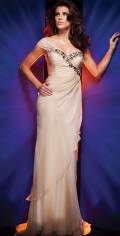 A Sheath With One Off The Shoulder And Ruched Apppliques Neckline Formal Evening Dress With Side Draped