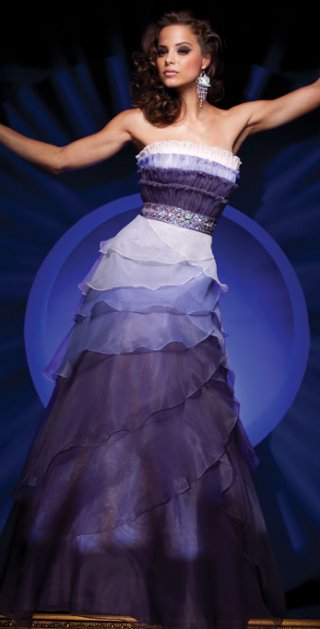 Multi Layer Top Tube Beading Belt Side Draped Different Colors Organza Satin Prom / Evening Dress