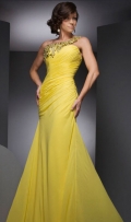 Sexy Mermaid / Trumpet Side Draped Sweep Length With Beadings Designer Evening Dresa