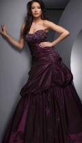 Perfect Multi Layers Tiered Pleated With Beadings And Appliques Sweetheart Strapless Floor Sweep Ball Gown Prom Dress