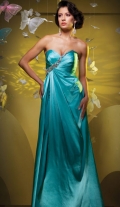 Casual Asymmetrical Elastic Satin Side Draped With Beadings Evening Dress