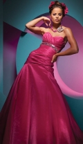 Chapel Train Strapless Ruched Tiered with Appliques Customer Made Design Ball Gown Prom Dress