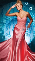 A Strapless With Beading Sweetheart Neckline Sweep Train Evening Dress