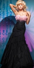 A line Pink And Black Sweetheart Elegant Attractibe Evening Dress