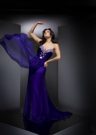 Purple Deep Sweetheart Strapless Pleated Design floor length Evening Dress Hot in Spring