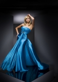 Affordable Charming Blue Floor length Emborider Strapless Mermaid Design Evening Dress
