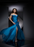 Off the Shoulder attractive Blue floor-length Design Evening Dress at a low price