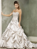 2012 Sweetheart Silver Embroider bodice Pleated skirt Ball gown Wedding Dress