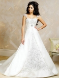2012 Off The Shoulder Princess Embroider cap sleeves style Cheap Wedding Dress