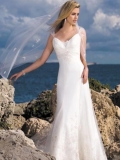 Discount Lacing Elegant Enticing Hot Sale Chiffon Beach Wedding Dress 2011
