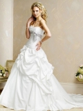 2012 Princess Pleated Cheap Wholesale New Style Strapless colored sash decoration under bust Wedding Dress