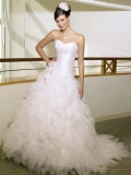 2012 Lovely Princess sweetheart flowers at waist Hot Sale Cheap layered Wedding Dress