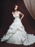 2012 Off The Shoulder Elegant Ruffed taffeta Long Length Embroider Cheap Wedding Dress