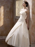 2012 pincess wide Straps Long Length taffeta Wedding Dress