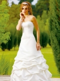 2012 discount white Strapless taffeta ruffled skirt Wedding Dress