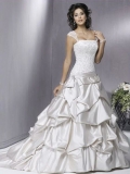 2012 grace Ball gown Embroider bodice ruched taffeta Cheap Wedding Dress