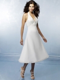 New Style summer Cheap Halter Lacing Empire Short Wedding Dress