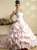 2012 Princess Cheap pink Sweetheart stylish ruffled skirt Wedding Dress
