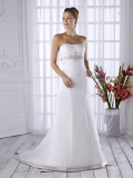 2012 formal Strapless Embroider under bust Cheap white satin Wedding Dress