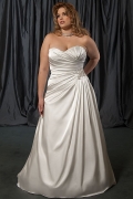 Alluring sweetheart Plus Size satin wedding dresses for chunky girls