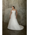 Cheap fantastic elegant Strapless beads organza Wedding dress