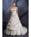 Cheap hot sale Plus Size applique ruffles taffeta Wedding gown