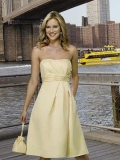 New Style Wholesale Cheap Strapless simple A-line Empire Bridesmaid Dress