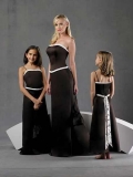 New Cheap Black Strapless or Spagetti Straps ankle length A-line Junior Bridesmaid Dress