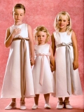 Lovely Strapless Cheap princess bowknot Design Sash Dress For Flower Girl hot sale