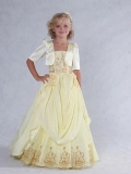 New Flower Gril little princess Design Cheap hot sale Emboridery Strapless Wedding dress In Yellow