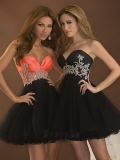 A-line Sweetheart Short/ Mini Embroidery Homecoming Dress/ Evening Dress