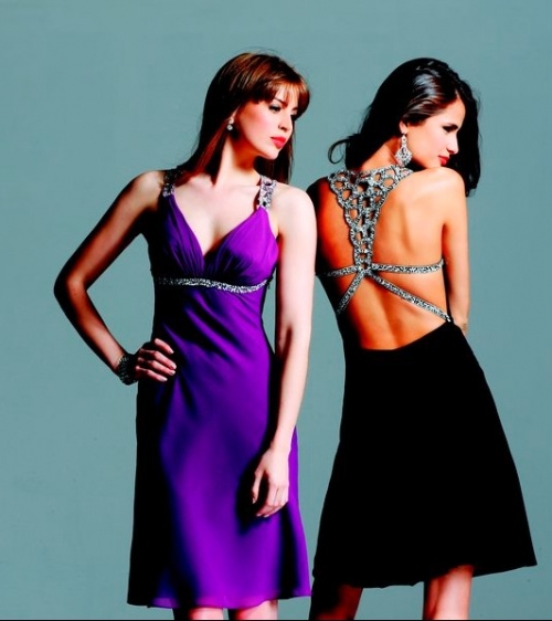 A line V-neck Crystal Short Elegant Cocktail Dress/ Homecoming Dress