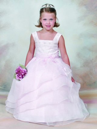 little princess Baby Pink Cheap Design Pleated Sash Wedding Dress For Flower Girl